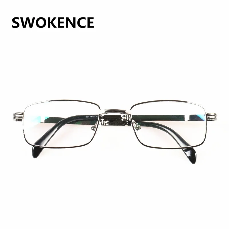 Ceny SWOKENCE ekskluzywne marki oprawki ze stopu anti zmęczenie żywiczne soczewki składane okulary do czytania kobiety mężczyźni składane okulary starczowzroczne R116