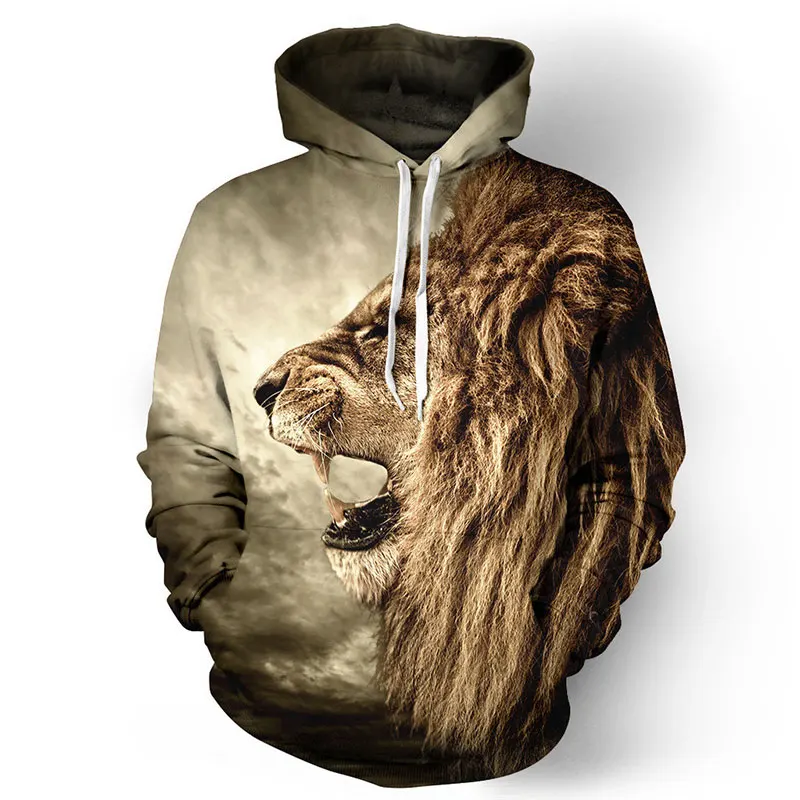 

Headbook Autumn Winter Fashion Lion Ancient Digital Printing Men/Women Hooded Hoodies Cap Windbreaker Jacket 3d Sweatshirts
