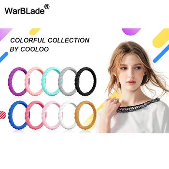 

21Color Thin Braided Silicone Ring For Women Wedding Rings Rubber Bands Hypoallergenic Crossfit Flexible Silicone Finger Ring