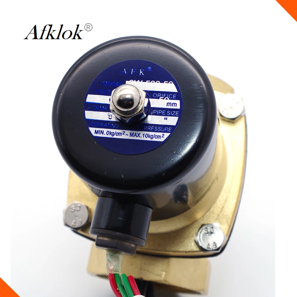 2 дюймовый водяной электромагнитный клапан 12 В DN50 2W 500 50 NPT G латунный нормально