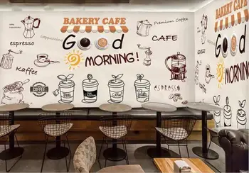 

Nordic Hand Painted Coffee Shop Mural Wallpaper Wall Art 3D Wall Paper KTV Bar Restaurant Wall Murals Contact Papers
