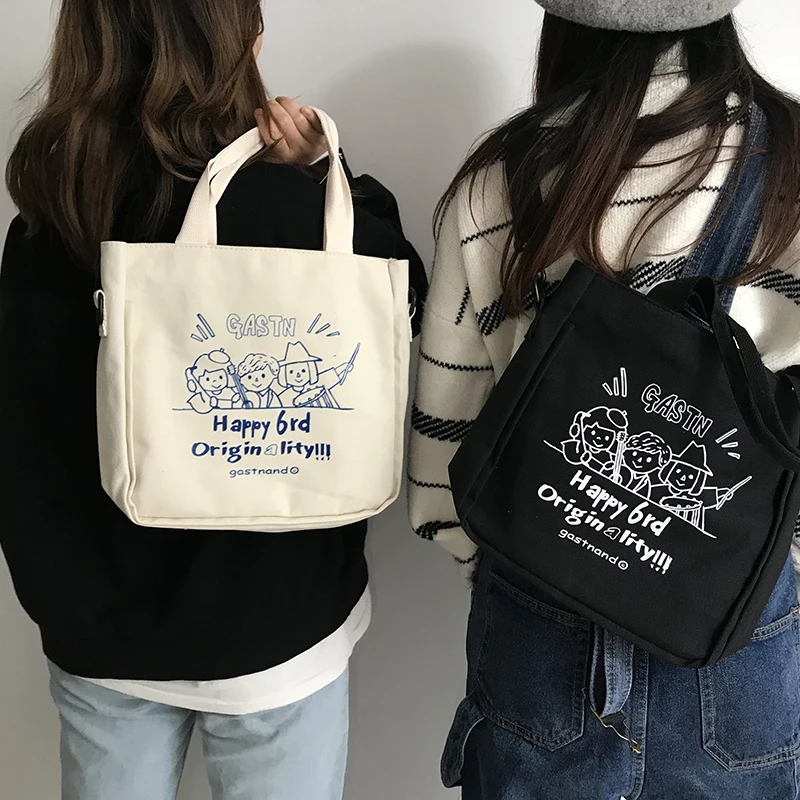 Холщовая Сумка с японским принтом Harajuku Женская Корейская сумка мессенджер ulzzang