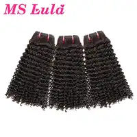 Ms Lula Brazilian Kinky Curly Human Hair Weave Bundles 3 PCS/Lot 100% Remy Hair Weft Natural Color Hair Extensions Free Shipping