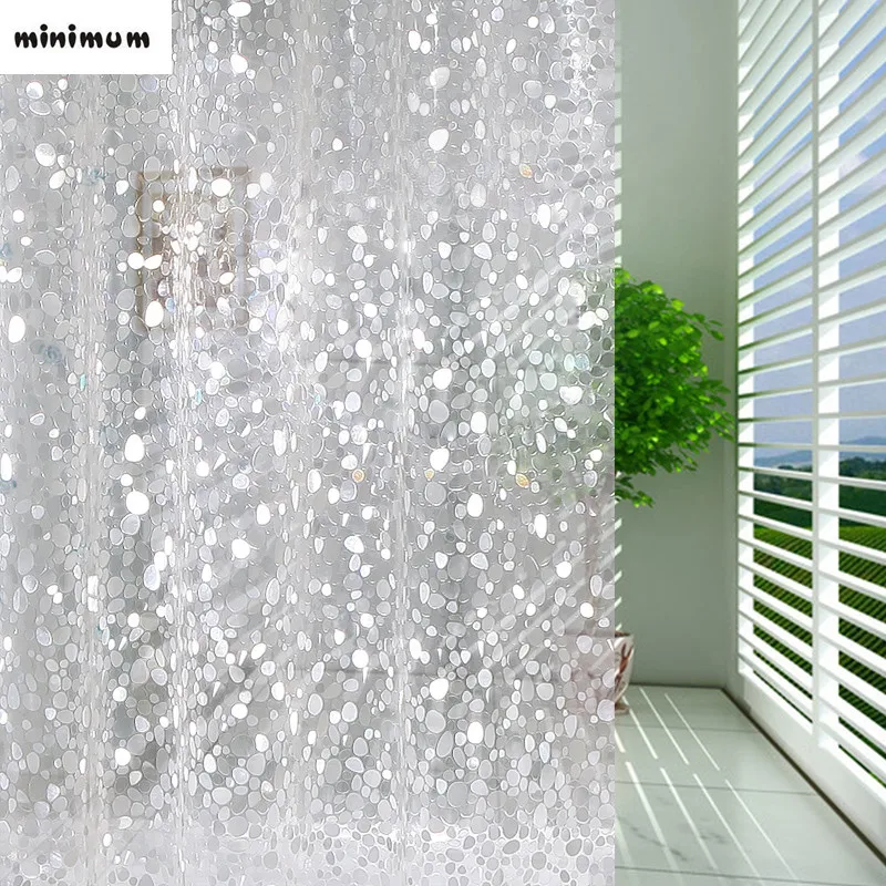 

Thicker EVA cobblestone Pattern Shower curtains waterproof transparent Bathroom curtains mildew proof Plastic hook curtain