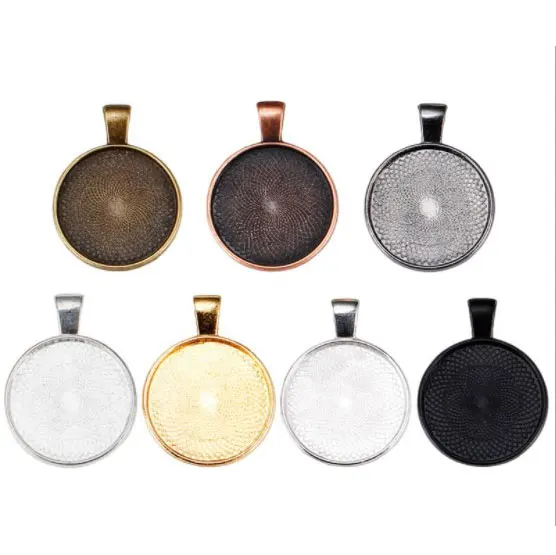 100 pcs - 25mm Round Pendant Tray Wholesale 1 Inch Pendant Bezel Blanks Cabochon Setting Base for Necklace Making 100 pcs 25mm round pendant tray wholesale 1 inch pendant bezel blanks cabochon setting base for necklace making