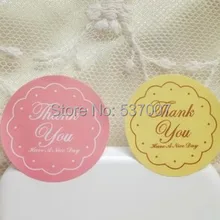 240 шт./лот спасибо письмо печатных круглый бумага клей печенья упаковка печать этикетки стикеры для подарка Свадебные выпечки