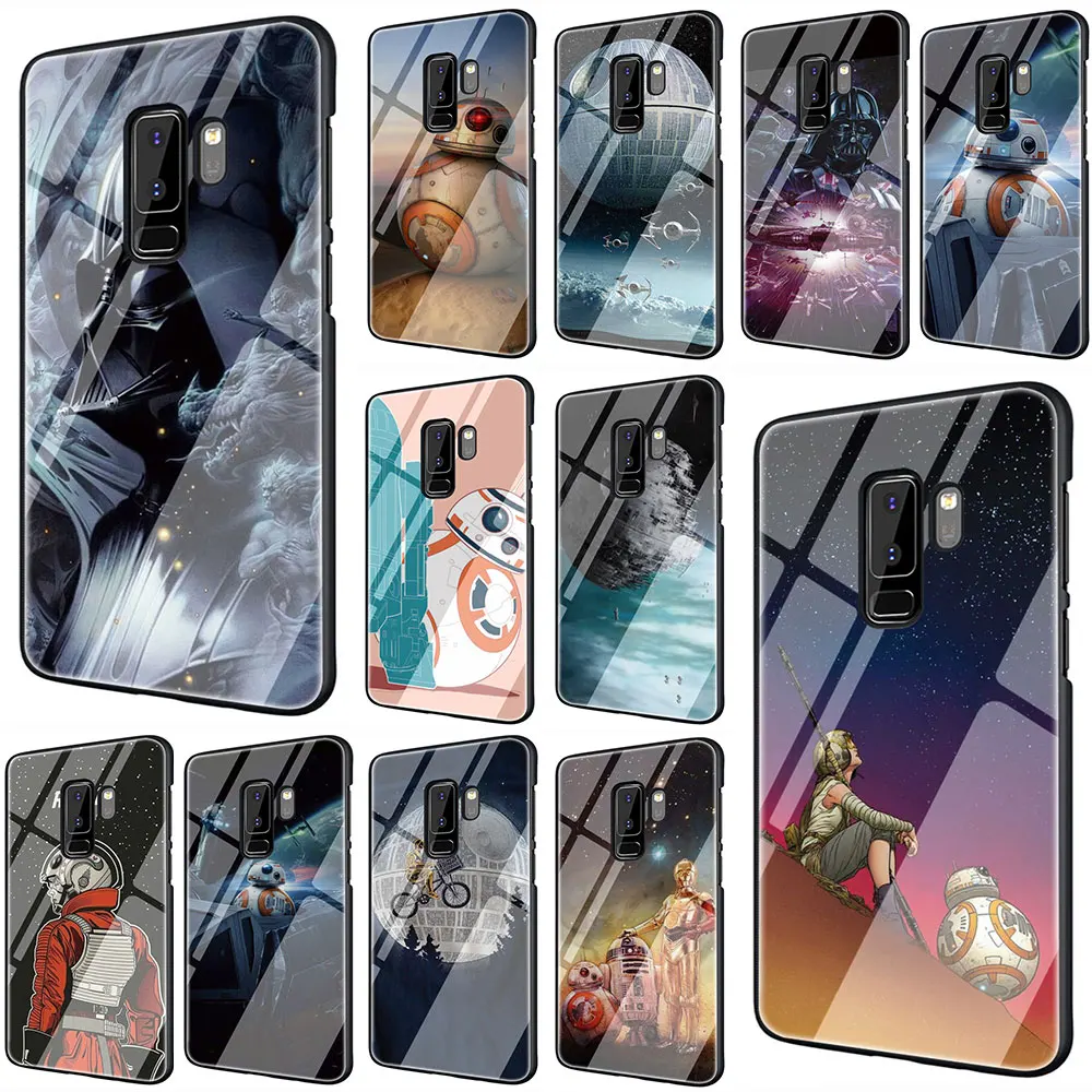 

Star Wars Yoda BB-8 Droid Robot Tempered Glass Phone Cover Case For Galaxy S7 edge S8 9 10 Plus Note 8 9 10 A10 20 30 40 50 60 70