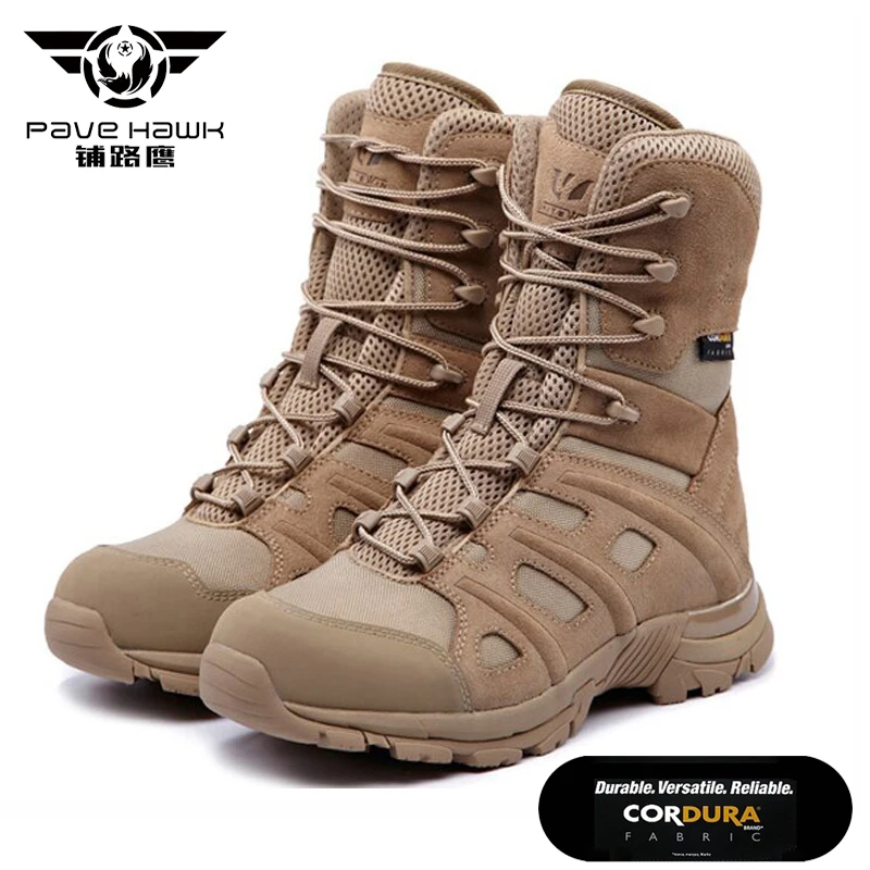 

New High Quality Men Military Boots Special Force Tactical Desert Combat Ankle Botas Army Work Safety Shoes Leather Snow Boots