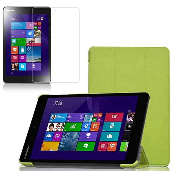 

Ultra Thin Slim Magnetic Folio Stand Leather Case Smart Cover +1x Screen Protector For Lenovo Miix 3 830 3-830 7.85 inch Miix3
