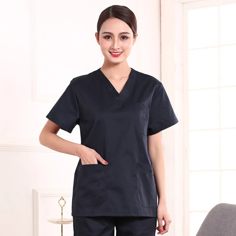 High quality Hospital doctor Nurse Scrub Tops Dentist clinic pharmacy Pet veterinar workwear nurse medical shirts men and women - Цвет: woman-Only tops