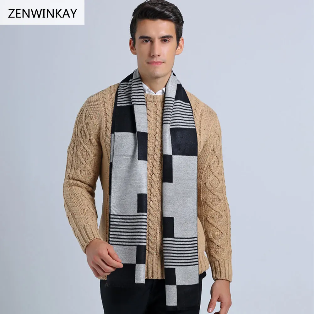 2017 Autumn Male Cotton Scarf Brand Luxury Pashmina Cashmere Shawl Men