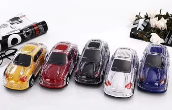 

10PCS Wireless Bluetooth Speaker Model Car Design Vehicle Support Radio FM TF Card with LED Light AUX mp3 Portable Mini Speaker