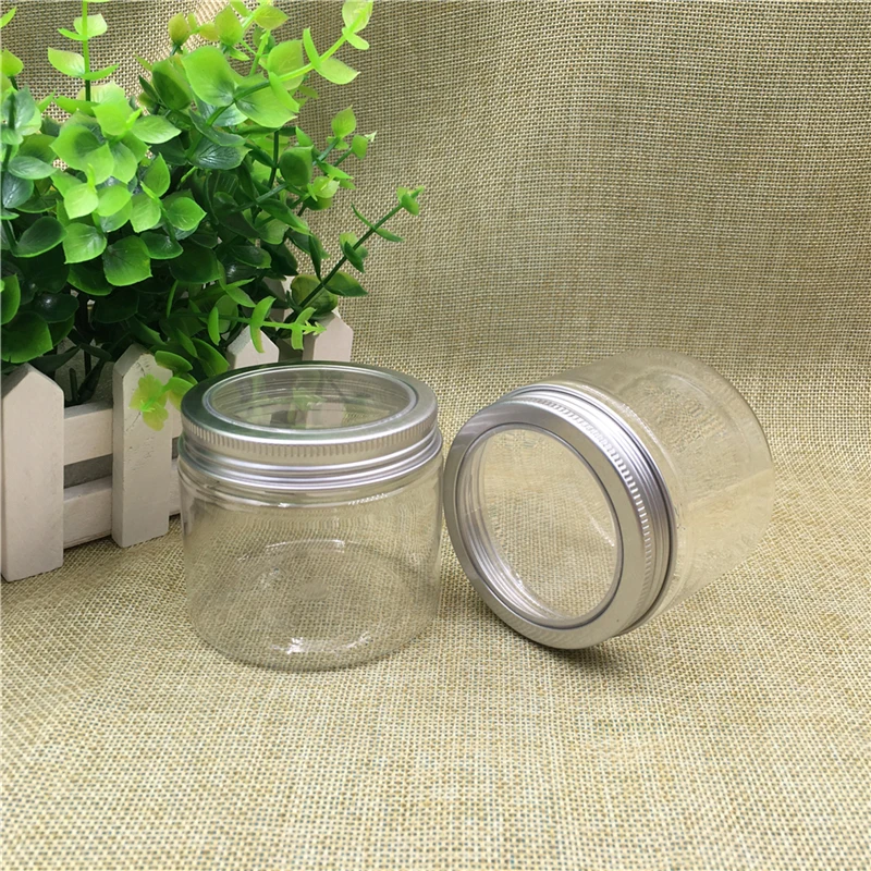 

20pcs Free Shipping 50ML 100ML 150ML 200ML Empty Transparent Plastic Bottles Window Butter Spice Sample Packaging Containers