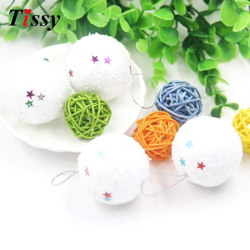 Wholesale!12PCS/Lot Christmas Balls White Snowballs Christmas Ornaments