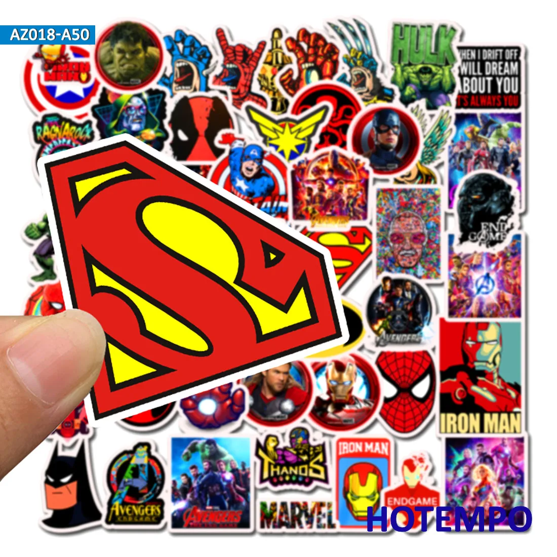 Super Hero Cartoon Comic Anime Stickers Pack Movies Character Men for Mobile Phone Laptop Luggage Skateboard Car Decal Stickers