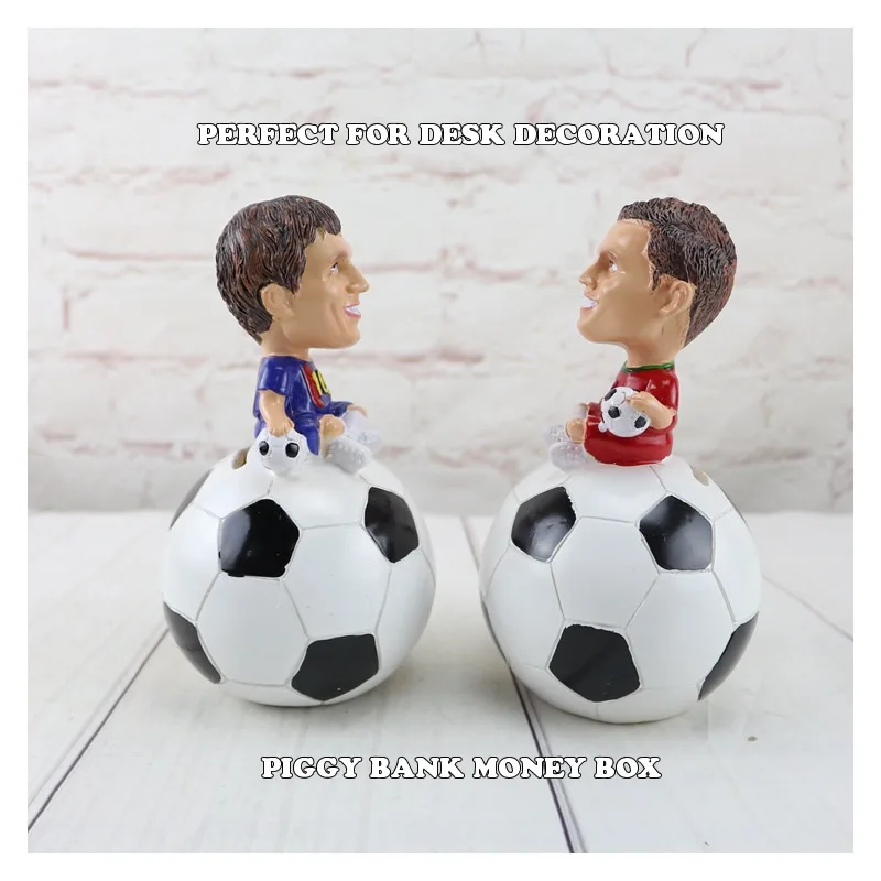 Милый резиновый ящик для денег футболист C.Ronaldo/MESSI Футбольная копилка фигурка