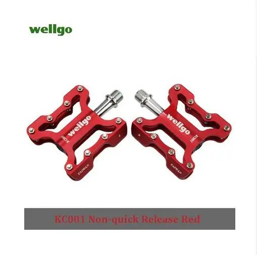 Wellgo оригинальные KC001 небыстросъемные быстросъемные велосипедные педали для шоссейного велосипеда сверхлегкие педали MTB велосипедные педали с подшипником - Цвет: red