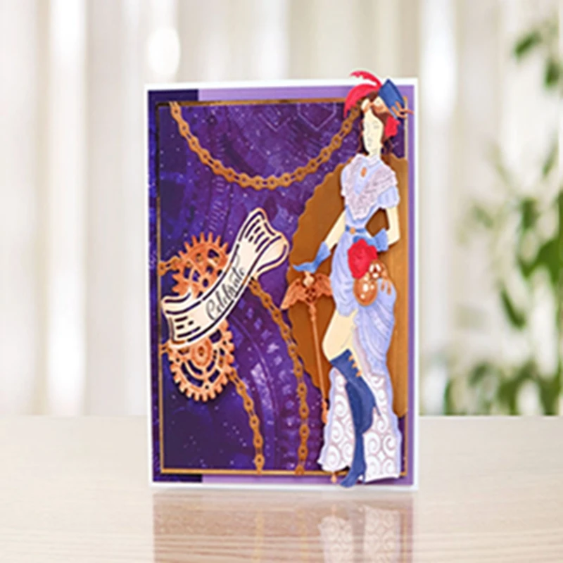 

Gentlewoman Metal Cutting Die Scrapbooking Template Handmade Decoration Paper Card Album Photo Making DIY Stencil Craft