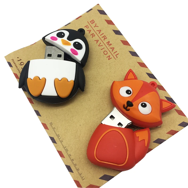 Hot usb flash drive 2.0 pen drive 32GB pendrive 4GB 8GB 16GB 64GB 128GB flash memory Fox Bee Owl Penguin Cute gift free shipping (10)