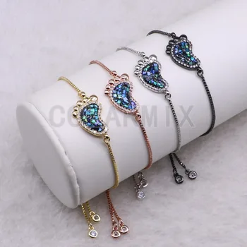 

10 pieces abalone shell bracelets feet press bracelet bangle wholesale jewelry handcrafted beaded bracelets 3574