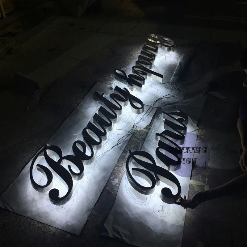 Factory Outlet Outdoor 304# stainless steel back lit sign letters for