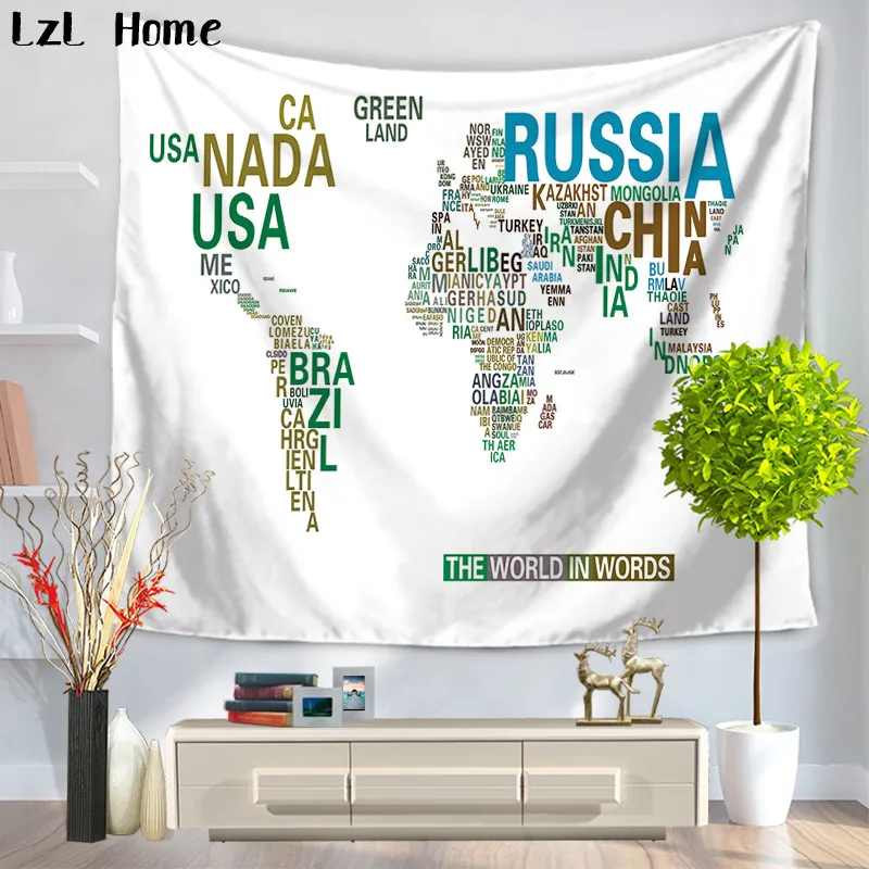 Lzl Home Polyester Rectangle Wall Tapestry World Map Bohemian Decor Wall Hanging Camping Dorm Cover Yoga Mat Pinic Wall Tapestry In Tapestry From Home Garden On Aliexpress
