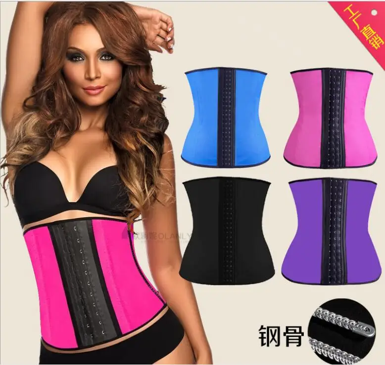 Tanie Gorset ze stali kości korsetten kobiety staniki kaftan bezpieczeństwa uprząż Shapewear talia trener odchudzanie lateksowe gorsety i gorsety