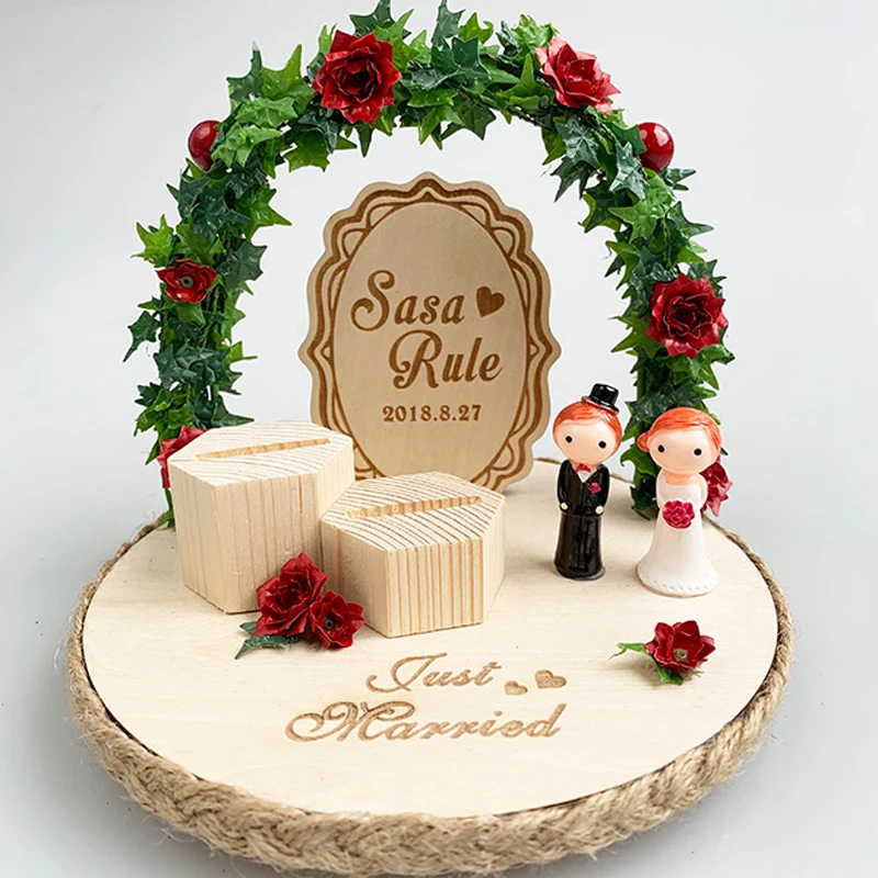 1pcs New Creative Unique custom name Nest Rings holder personalized Wedding Proposal Engagement decoration ring pillow