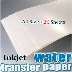 (20 листов/Лот) A4 Размеры струйный водная горка этикета передачи Бумага белый фон передачи Бумага струйный бумага для наклейки с водной