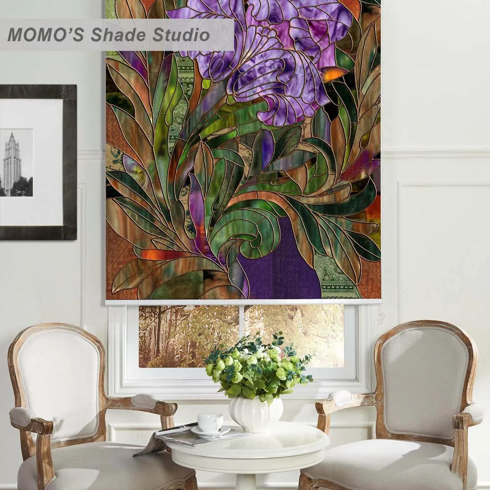 

MOMO Roller Blinds Blackout Design Window Blinds Shades Painting Curtains Roller Shades Thermal Fabric Custom Size, PRB set397
