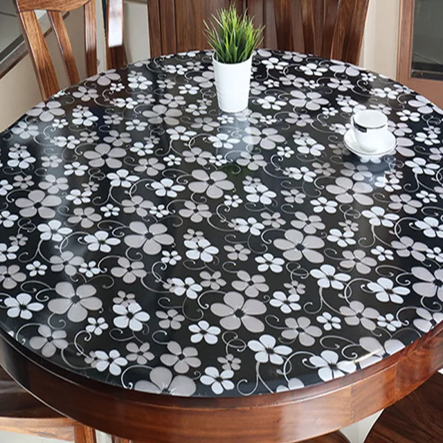 Dining Table Cover Elastic Edged Tablecloth Round PROTECTOR ECO-FRIENDLY
