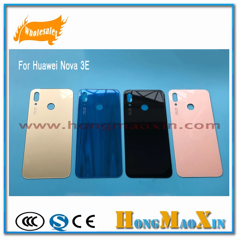 

For Huawei Nova 3 / Nova 3e Back Battery Glass Cover With or Without Camera Lens Rear Door Housing Case Panel