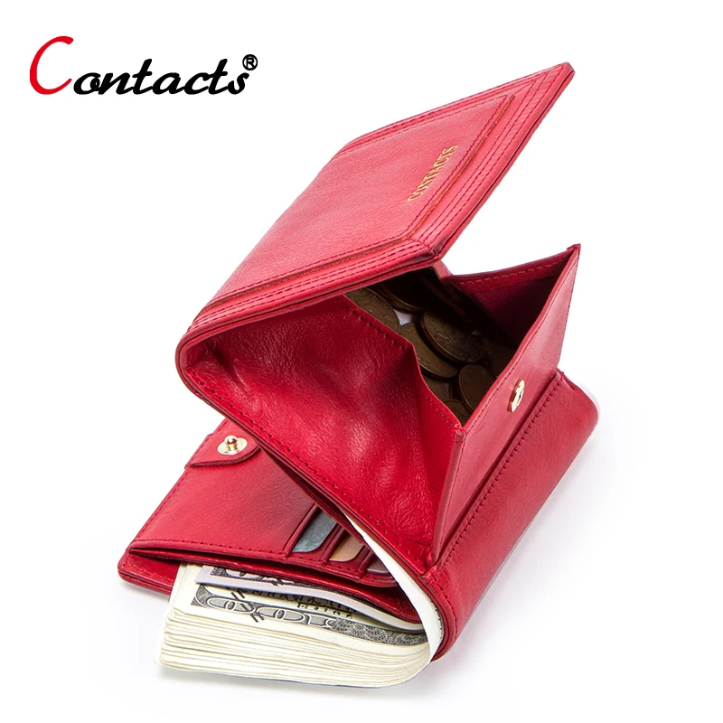 Женские кошельки из натуральной кожи Contact's короткий кошелек для монет