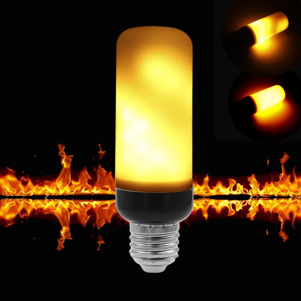 

ETONTECK E27 E26 E12 LED Flame Effect Fire Light Bulbs 7W AC85-265V Flickering Emulation Decorative Lamp SMD2835 LED flame light