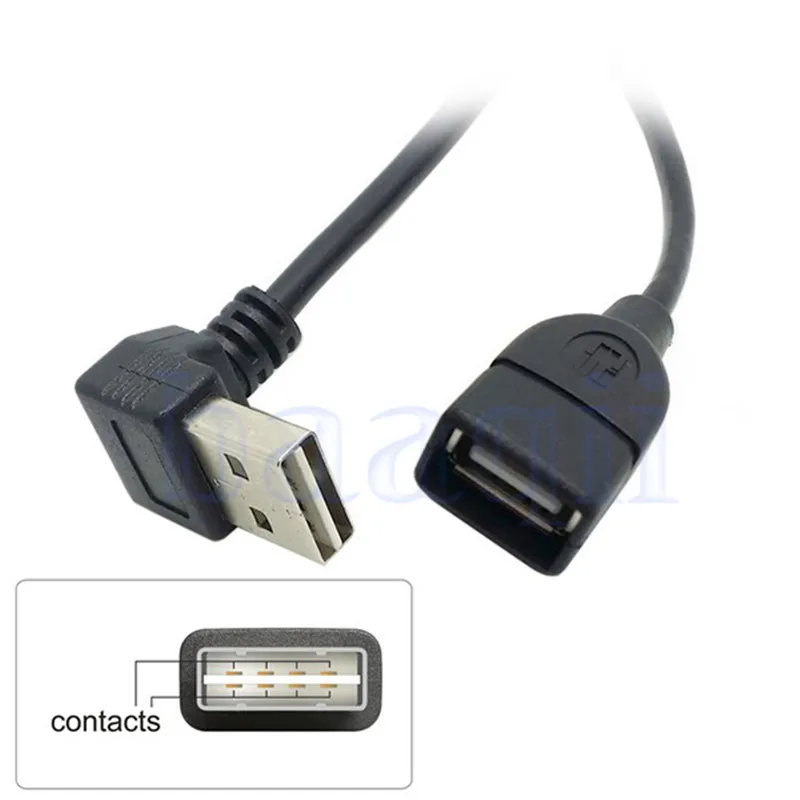 MLLSE вверх или вниз Угловой USB 2,0 Тип мужчина к USB 2,0 Женский удлинитель Кабель для передачи данных CB297