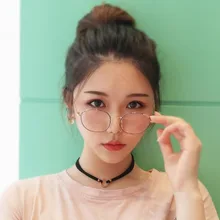 Модные женские очки с бесцветными линзами очки ретро очки Горячая Распродажа круглые пластиковые+ металлические оправы очки