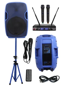 

STARAUDIO 15"3500W PA DJ Stage Powered Active USB SD FM BT Speaker W/ 1 Stand 1 Wired Mic 2CH UHF Wireless Microphones