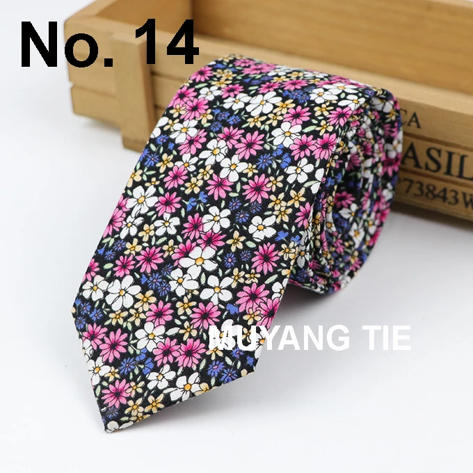 Хлопковый галстук с цветами, классический цветной галстук с цветочным узором, милый модный мужской узкий галстук, дизайнерские галстуки ручной работы