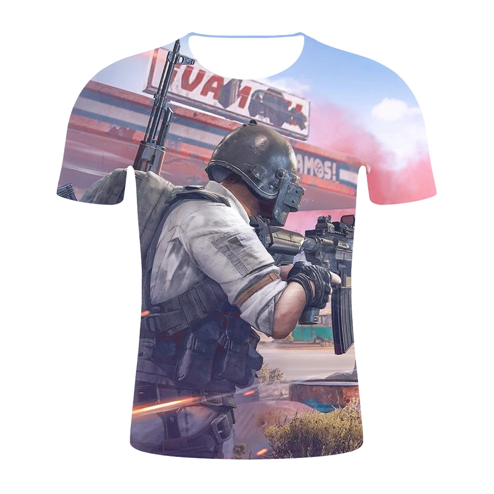 

2019 Fashion Casual 3D Tshirt Men Harajuku PUBG 3D T shirts 3D Game PUBG T-Shirt Summer New T Shirt Men's/Women tees male Tops