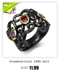 Trendy Hip Hop Ring for Women Teenage Unique Black& Gold Plated Cubic Zirconia Bezel Set Lead Free Street Fashion Movie Jewelry