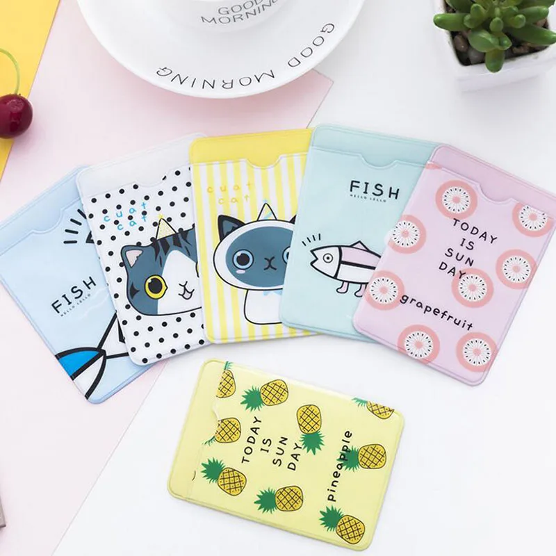 

2019 Kawaii Fresh Cute Cat Card Card Holder Waterproof Card Protection Tool School Stationery Student Gifts To Children Card Set