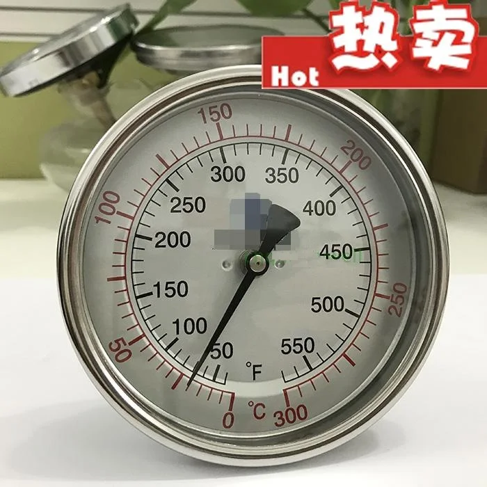 

4" Inch Adjustable bimetallic thermometer Stainless Steel ,SS304, 0-300C&F