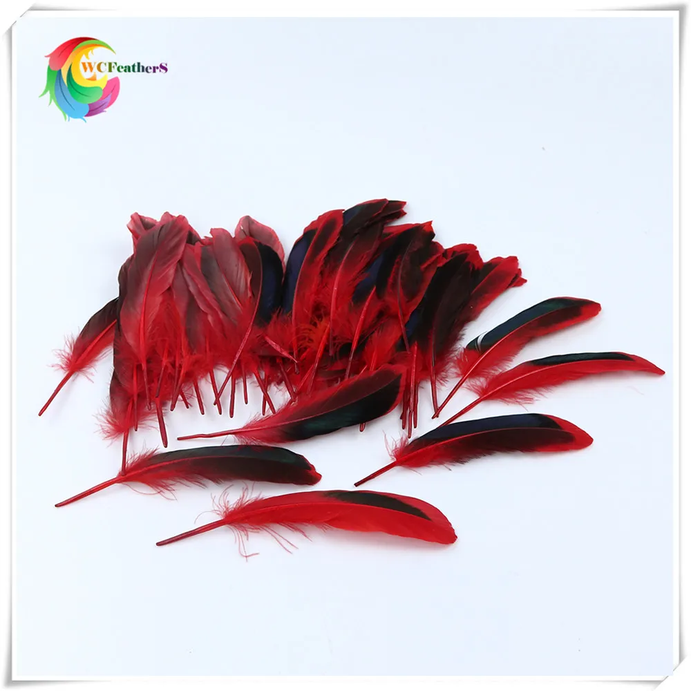 1 red duck feather 3