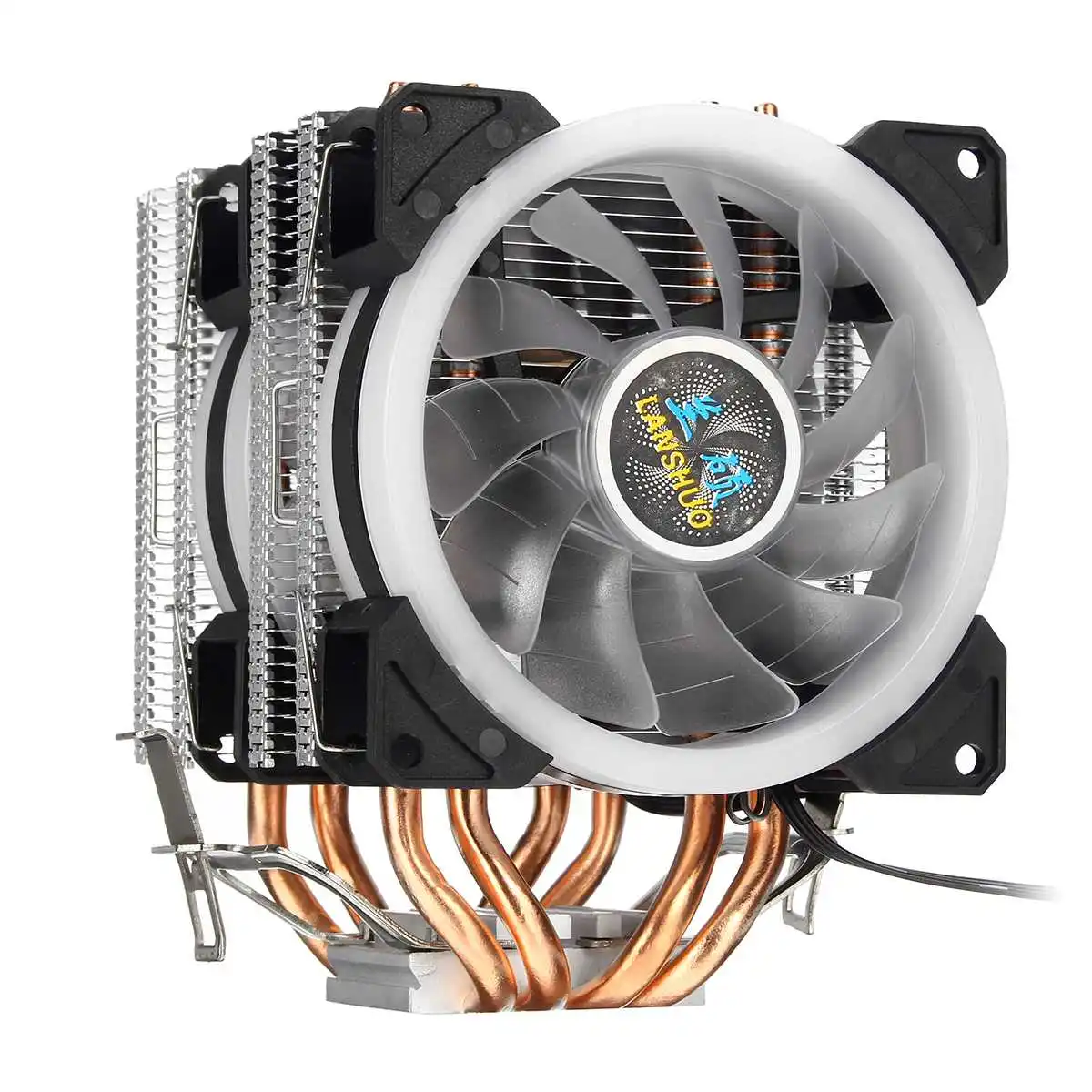 6 тепловой трубы Процессор кулер для Intel LAG 1155/775/1150/1151/1156/1366 для AMD Socket AM3/AM2 RGB светодиодный Процессор вентилятор кулер вентилятор охлаждения радиатора