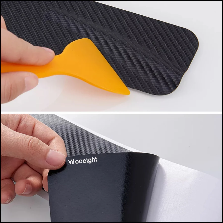 4Pcs Car Styling Carbon Fiber Car Door Pedal Stickers Plate Door Sill Panel Protector Stickers (1)