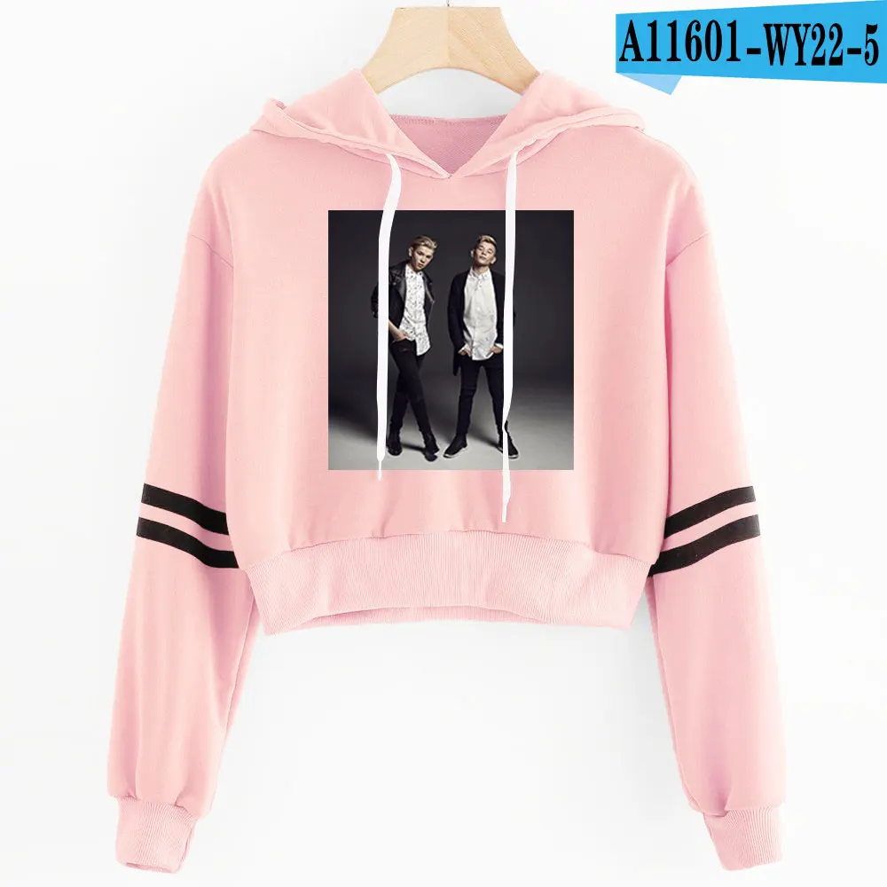 Marcus and Martinus Navel Hoodies Hip Hop New Casual Fashion women Hoodies Outwear High Street Marcus& Martinus Sexy Sweatshirt - Цвет: Pink