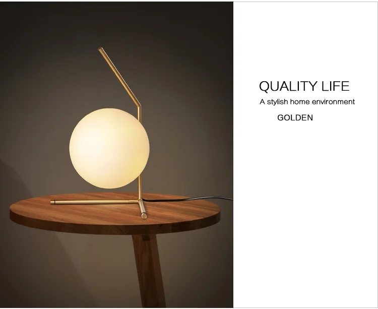 Modern LED Table Lamp Nordic Design Glass Ball Bedside Table Lamps For Bedroom 4