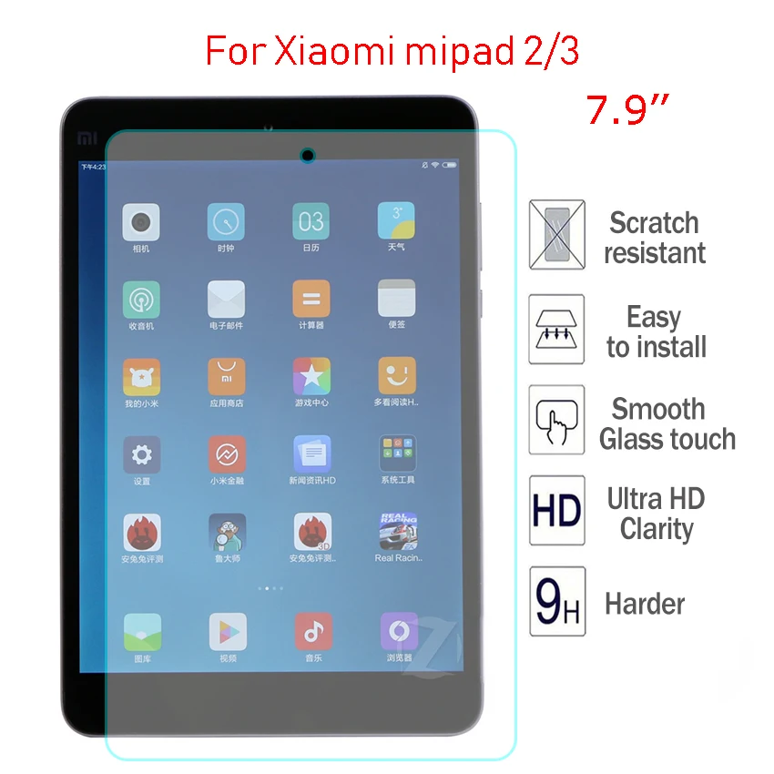 Mi pad 2 3 9H закаленное стекло для Xiaomi mipad 7 9 ''прозрачная на планшет защитная