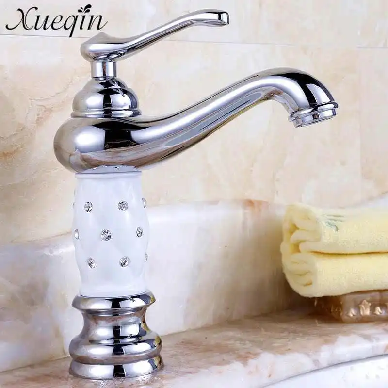 

Xueqin Laundry Single Handle Basin Faucet Chrome Polished Home Bathroom Hot and Cold Water Sink Mix Tap With 50cm Hose