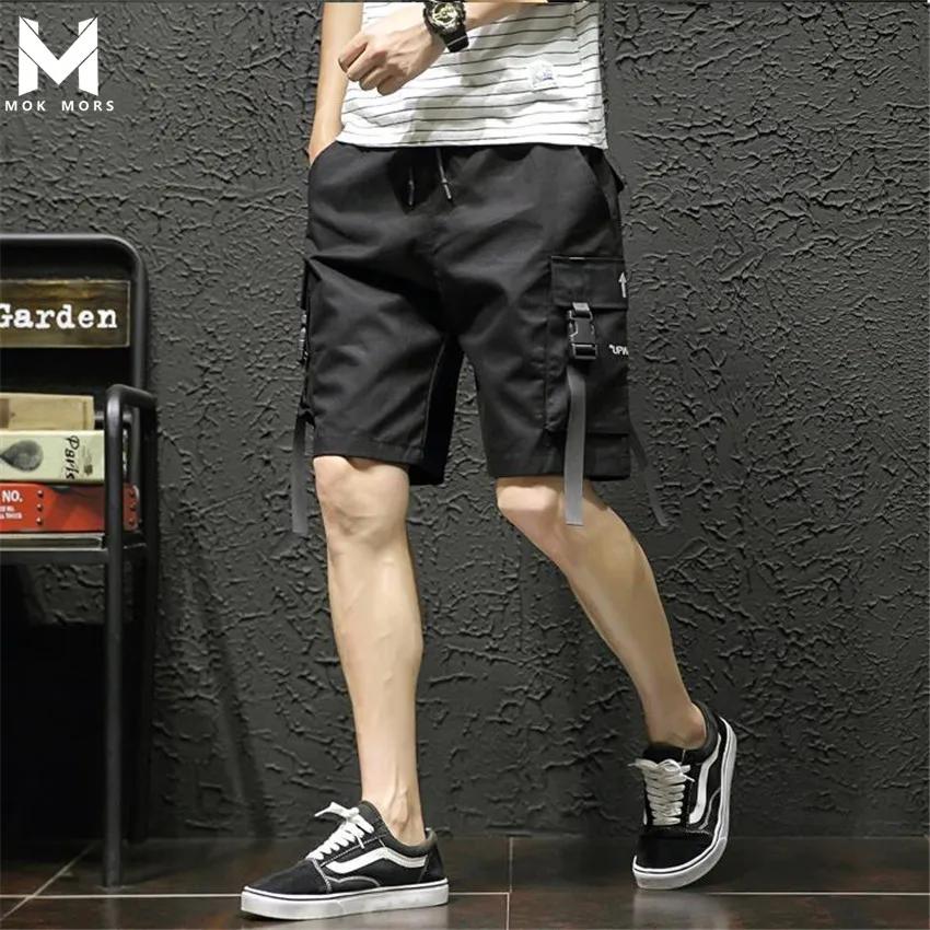 Летние мужские Новые хип-хоп стильные шорты с карманами, мужские Модные уличные модные повседневные свободные шорты большого размера, хлопковые мужские шорты